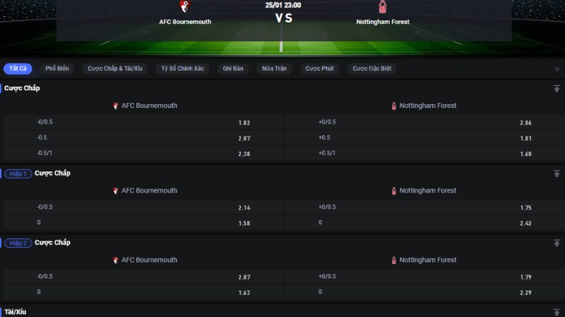 Bournemouth vs Nottingham