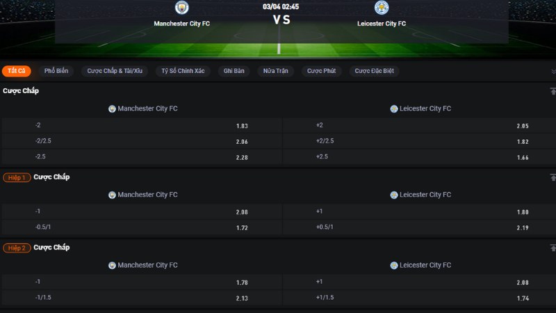 Man City vs Leicester