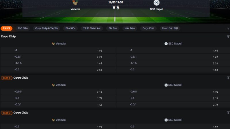 Venezia vs Napoli