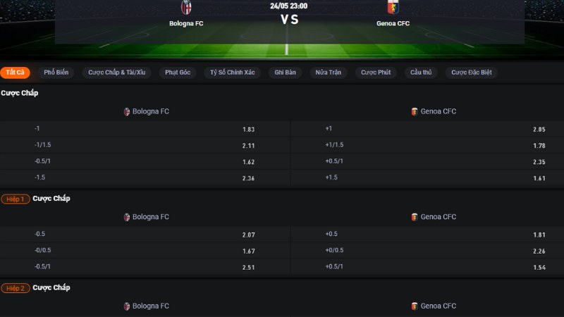 Bologna vs Genoa