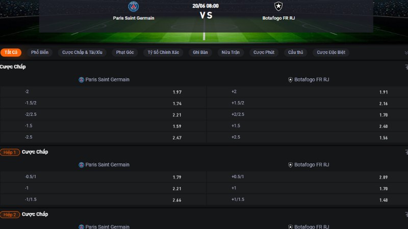 PSG vs Botafogo