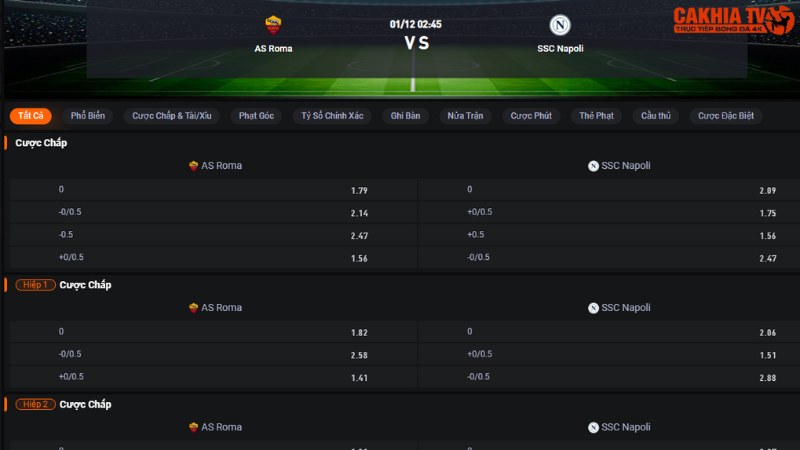 AS Roma vs Napoli