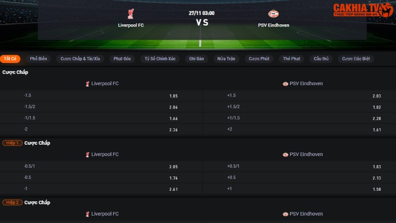 Liverpool vs PSV