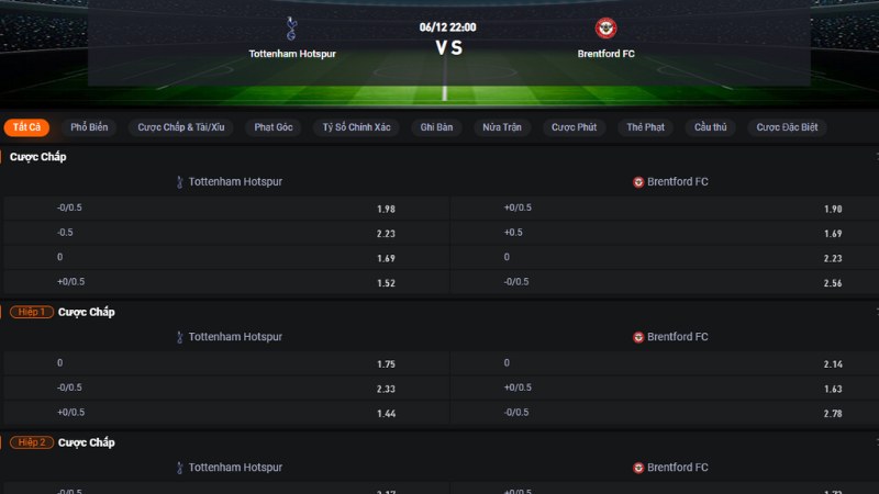 Tottenham vs Brentford